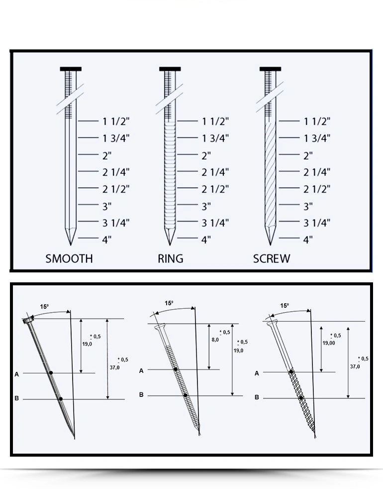 Steel Coil Nails for Wooden Pallet Screw Shank Nail Non-Point Nail